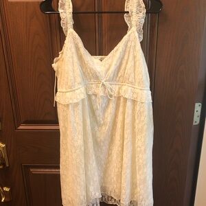 Elegant Cream Lace Mini Dress